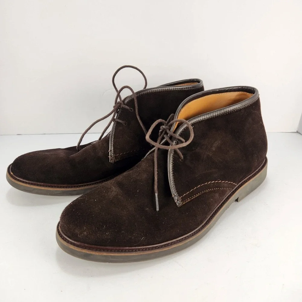 Peter Millar Men's 9.5 Brown Suede Chukka Boots Lace Up Casual Dress Shoes